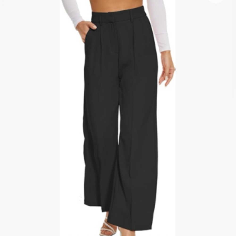 Funyyzo Black Pleated Pocket Pull On Dress Pants Size XL